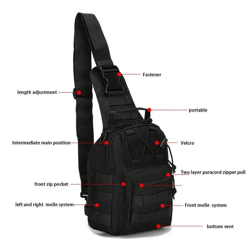 Outdoor Tactical Sling Bag: Durable 600D Sport Travel Chest Bag for Men and Women