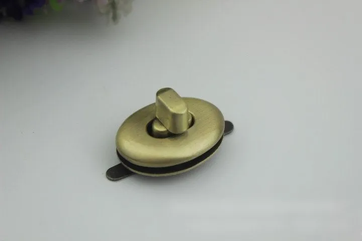 Oval Twist Turn Lock Bag Hardware Gold Silver Gunmetal Bronze 1/10 pcs Handmade Purse Handbag Making Metal 28 19 mm 1 1/8 3/4" Supplies