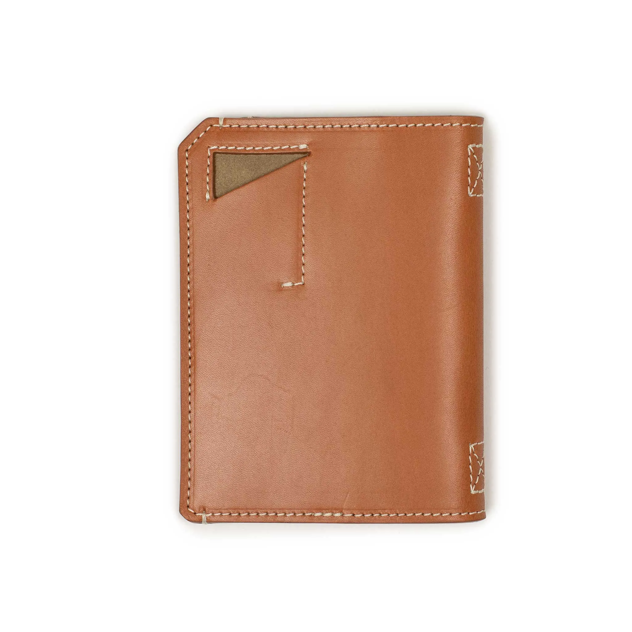 Papa passport wallet in tan veg tanned leather