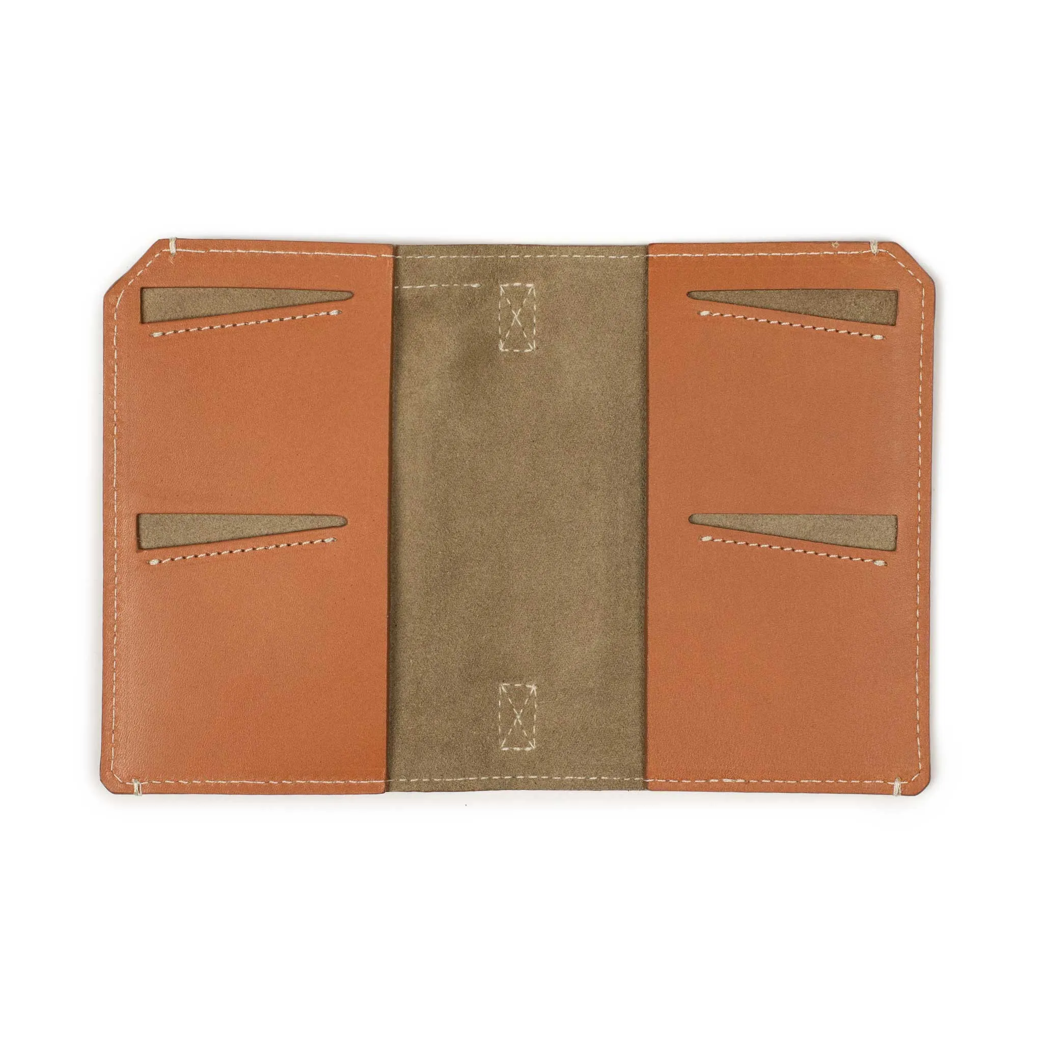 Papa passport wallet in tan veg tanned leather