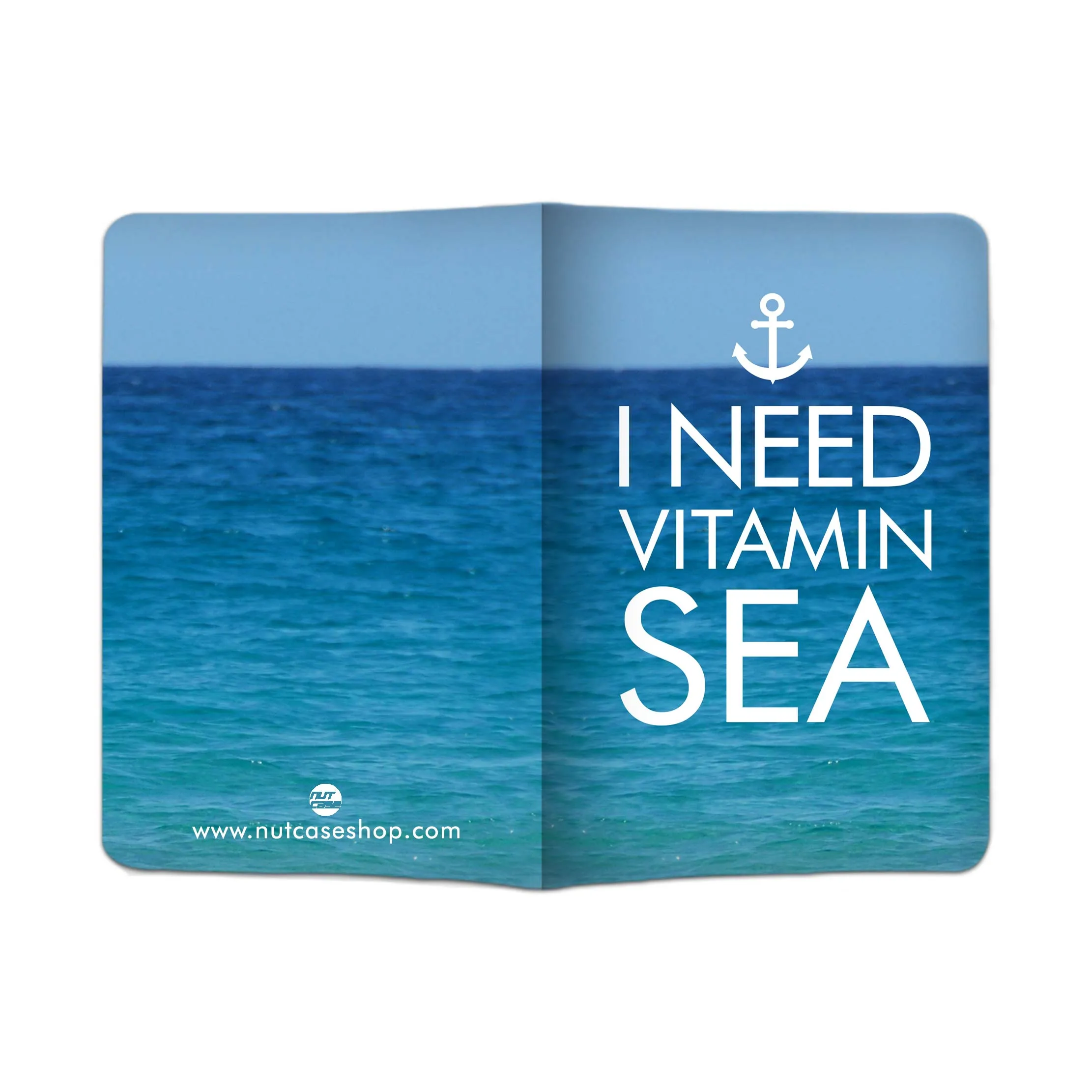 Passport Cover Holder Travel Case With Luggage Tag - I Need Vitamin Sea