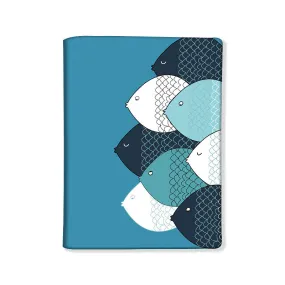 Passport Cover Travel Wallet Holder -Fish Blue