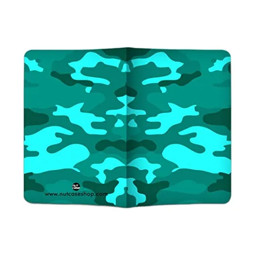 Passport Cover Travel Wallet Holder -Sea Blue Camo