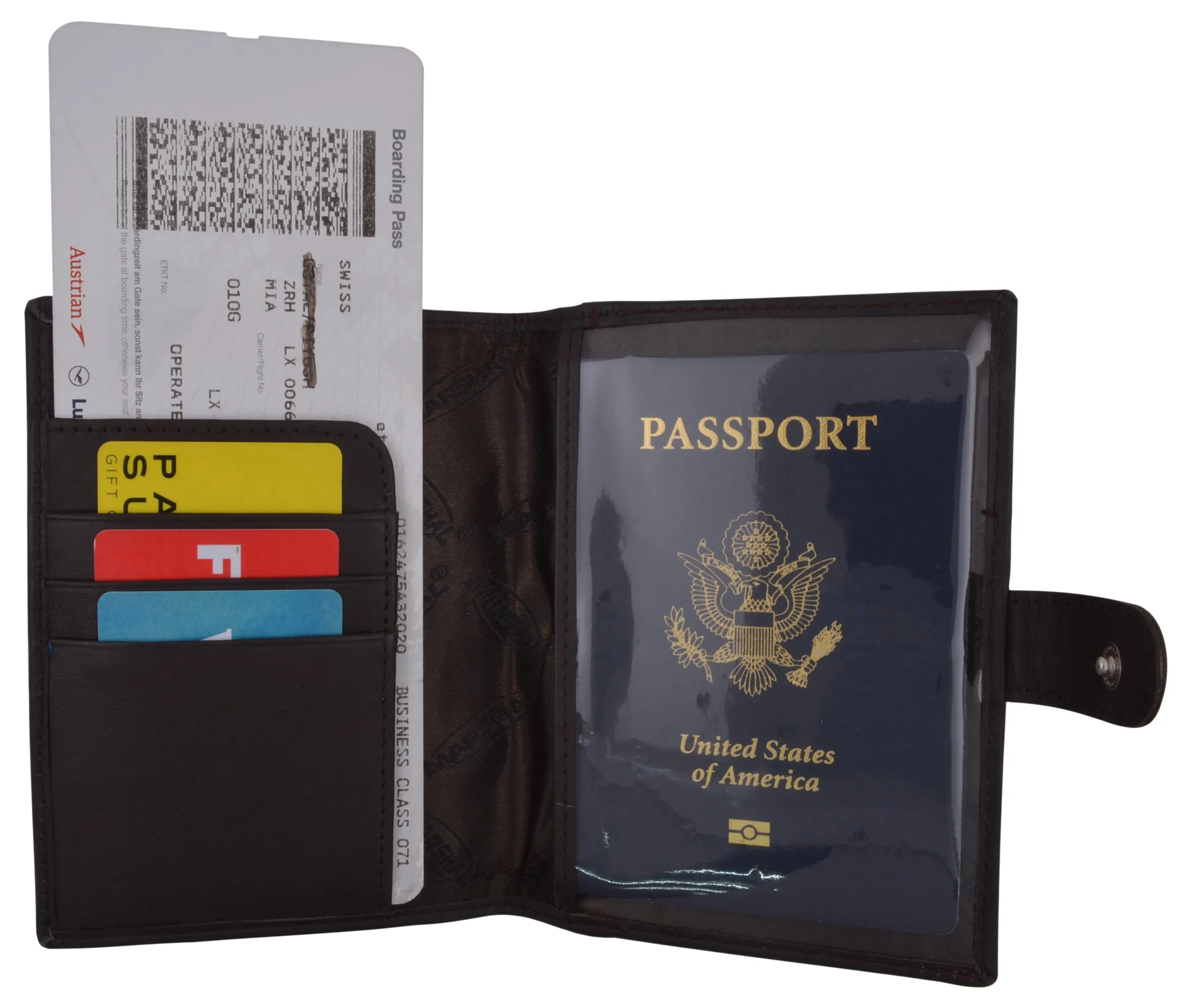 Passport Holder Cover Leather Wallet Card Case Travel Document Organizer