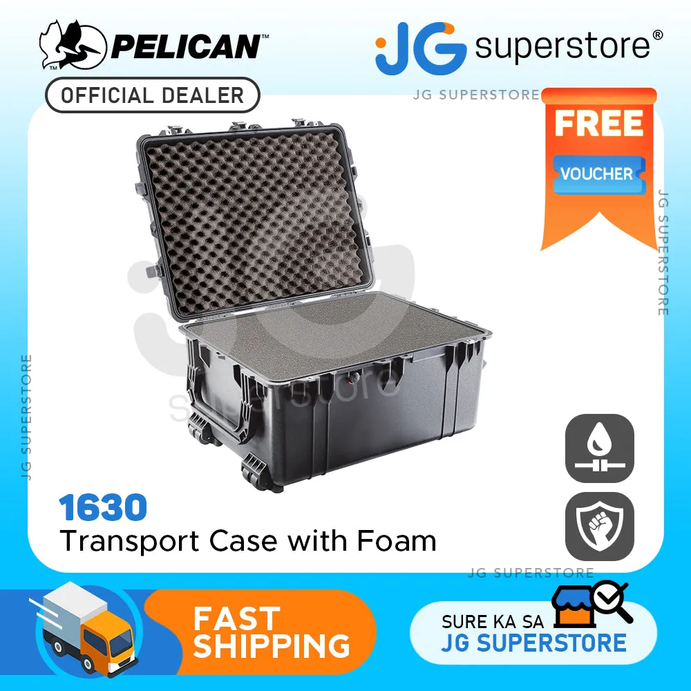 Pelican 1630 Protector Transport Case Unbreakable Watertight Dustproof Trolley Hard Casing with Extension Handle and Wheels, IP67 Rating (with Dividers)