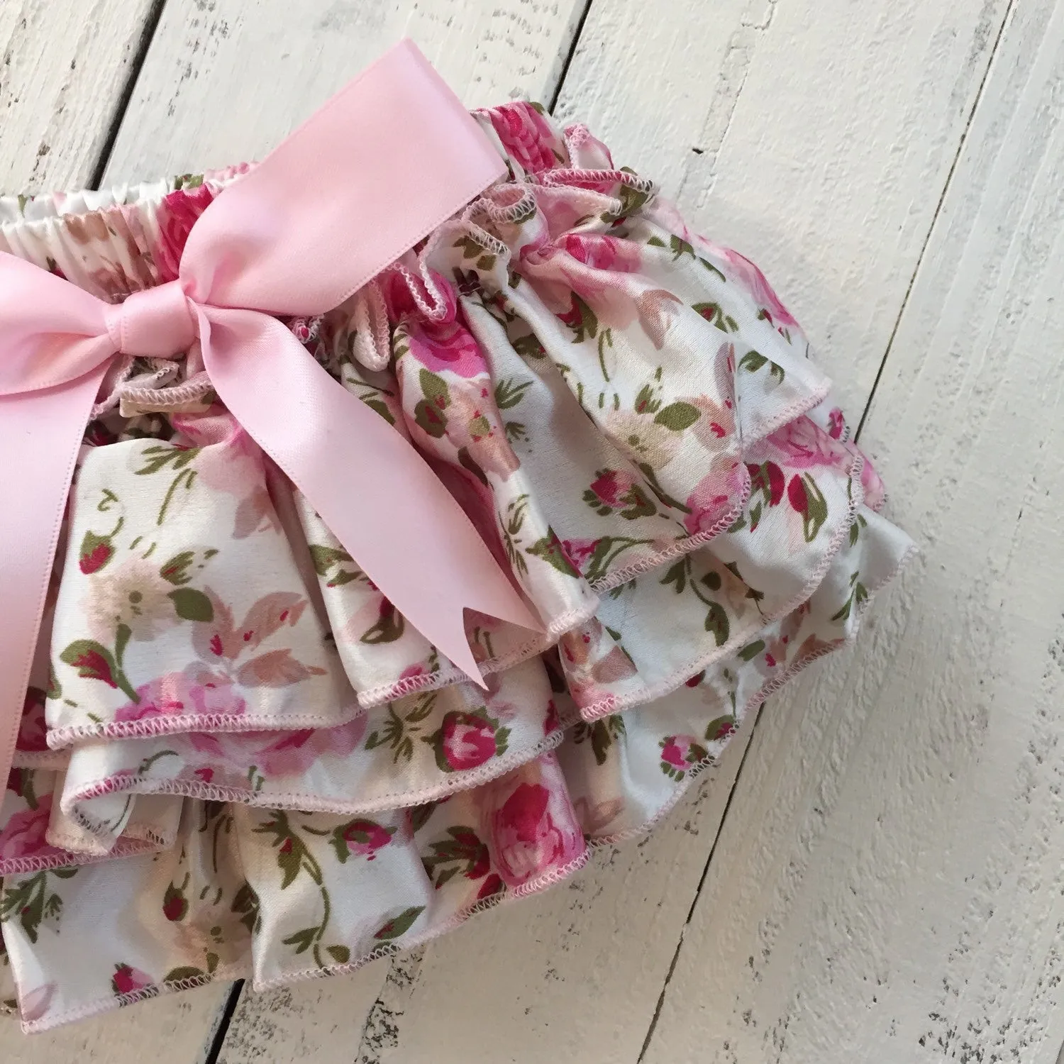 Pink Floral Satin Bloomers