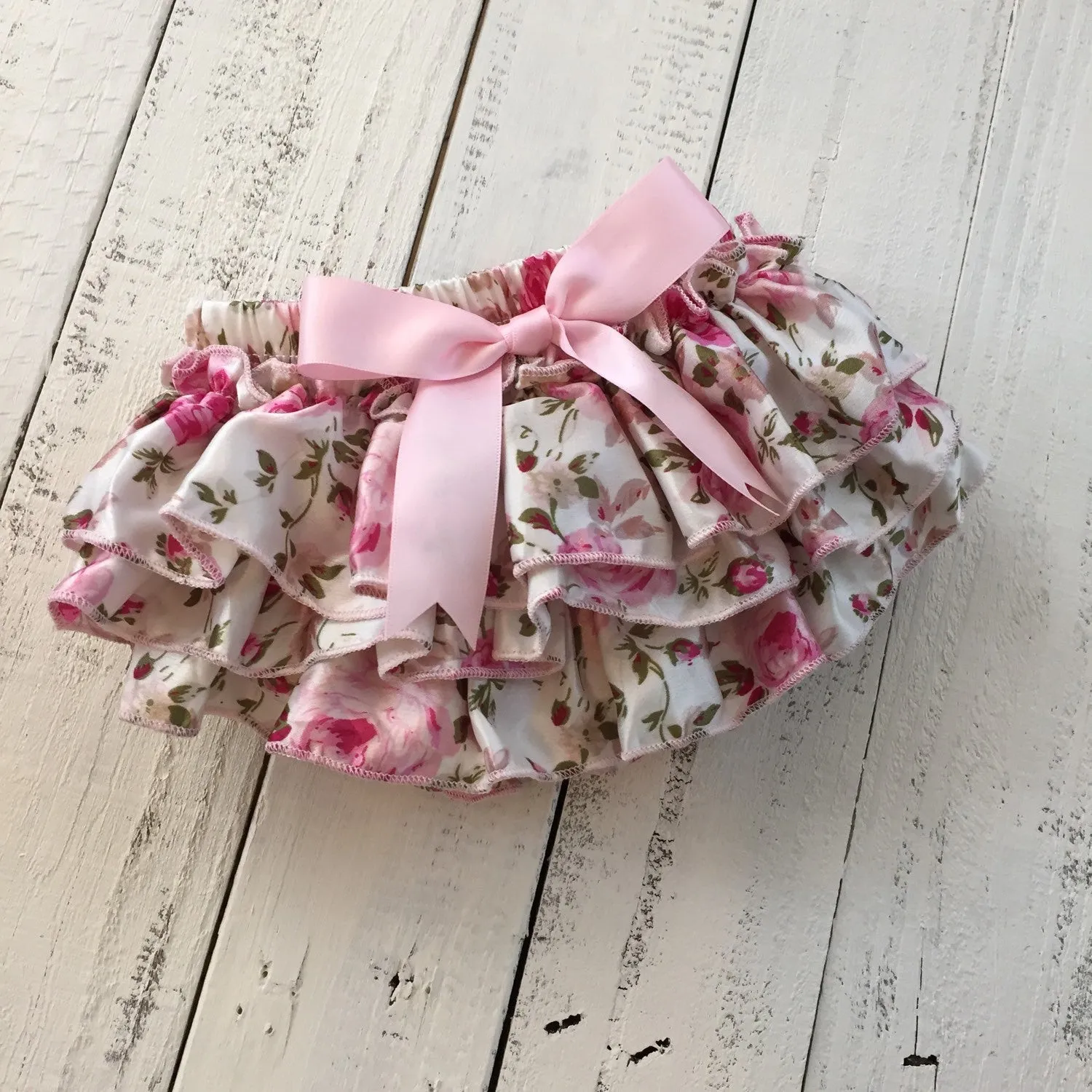 Pink Floral Satin Bloomers