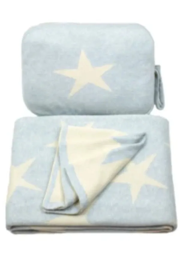 Pink Lemonade Baby Boy Star Blanket, Pouch & Burp Cloth Set