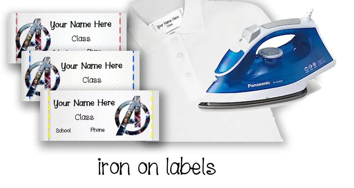 ""Avengers" School labels packs