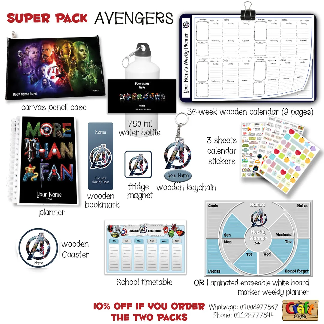 ""Avengers" School labels packs