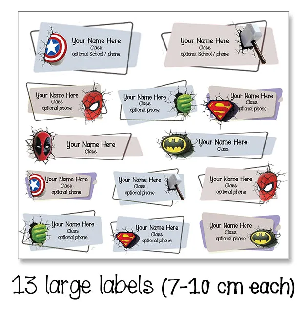 ""Avengers" School labels packs