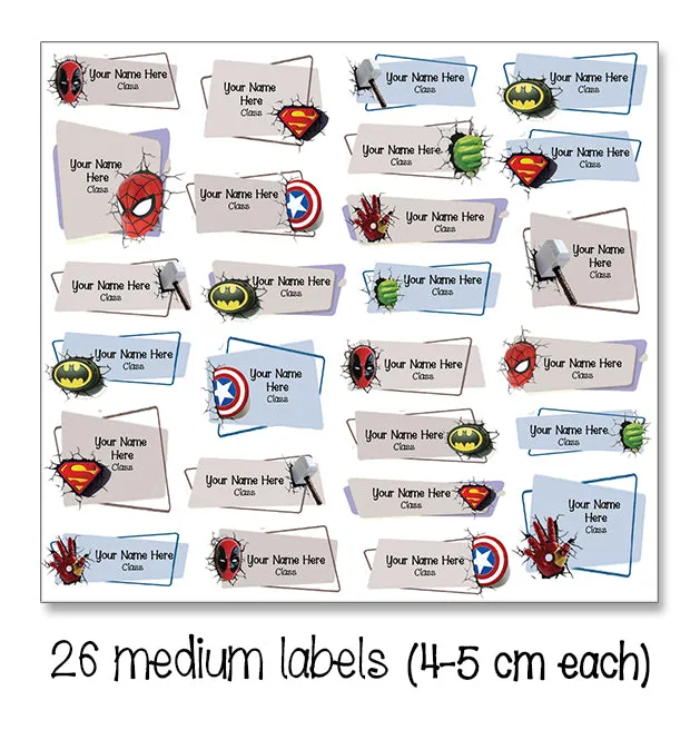 ""Avengers" School labels packs