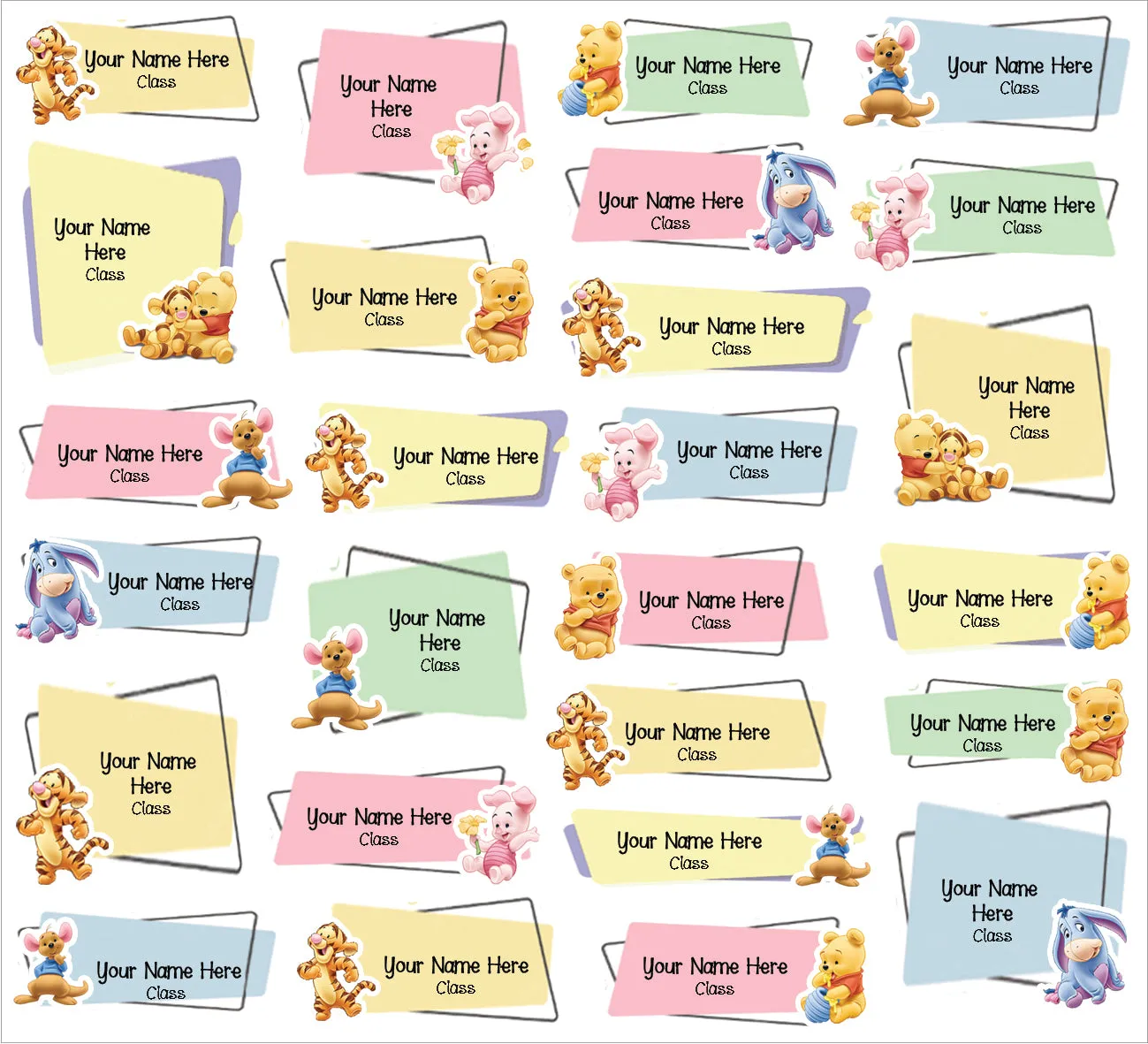 ""Pooh" School labels packs