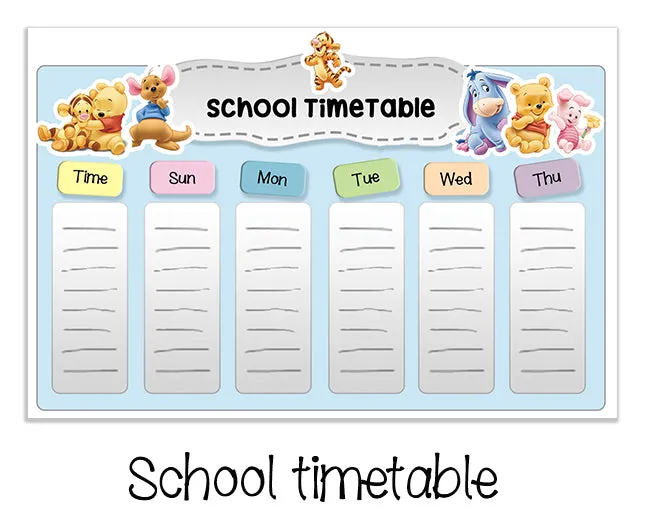 ""Pooh" School labels packs