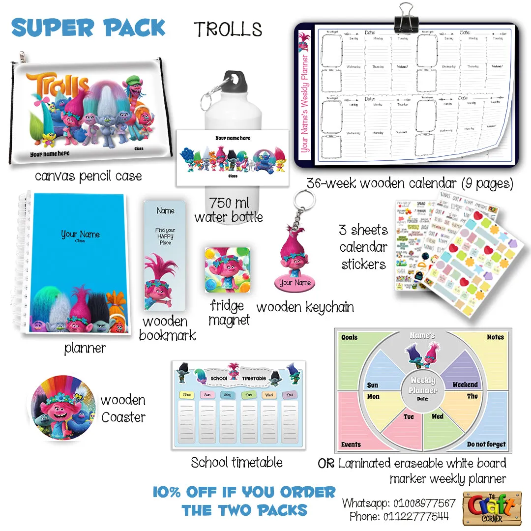 ""Trolls" School labels packs