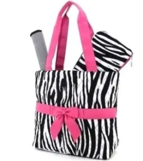 QZB2721 Quilted Zebra 3PC Diaper Bag