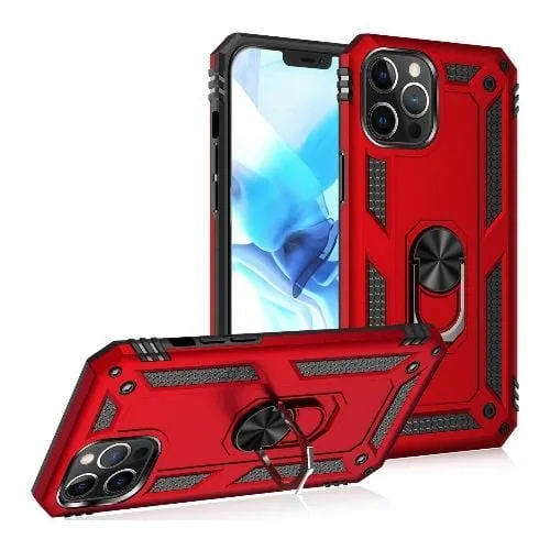 Raider Series Red Kickstand Case with Belt Clip - iPhone 12 and iPhone 12 Pro