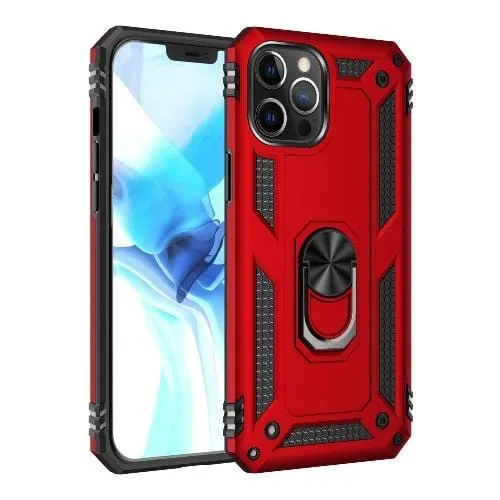 Raider Series Red Kickstand Case with Belt Clip - iPhone 12 and iPhone 12 Pro