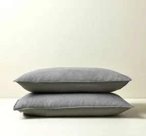 Ravello Linen Standard Pillowcase Pair Charcoal