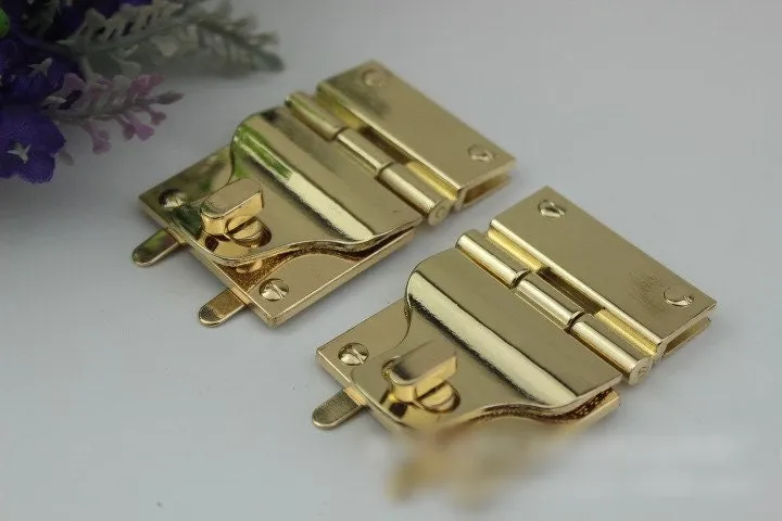 Rectangle Twist Press Lock Bag Hardware Gold 1/10 pcs Handmade Purse Handbag Making Metal 55mm 38  2 1/8 1 1/2" Organizer Luggage Supplies