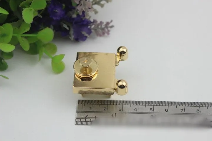 Rectangle Twist Press Lock Bag Hardware Light Gold 1/10 pcs Handmade Purse Handbag Making Metal 30 25 mm 1 1/4 1" Supplies Wholesale Bulk