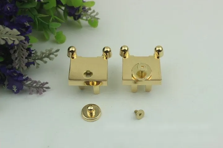 Rectangle Twist Press Lock Bag Hardware Light Gold 1/10 pcs Handmade Purse Handbag Making Metal 30 25 mm 1 1/4 1" Supplies Wholesale Bulk