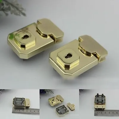 Rectangle Twist Press Lock Bag Hardware Light Gold 1/10 pcs Handmade Purse Handbag Making Metal 47 29 mm 1 7/8 1 1/8" Supplies