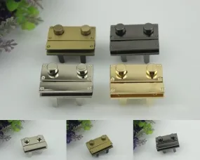 Rectangle Twist Turn Lock Bag Hardware Gold Silver Gunmetal 1/10 pcs Handmade Purse Handbag Making Metal 40mm 27mm 1 5/8 1 1/8" Supplies