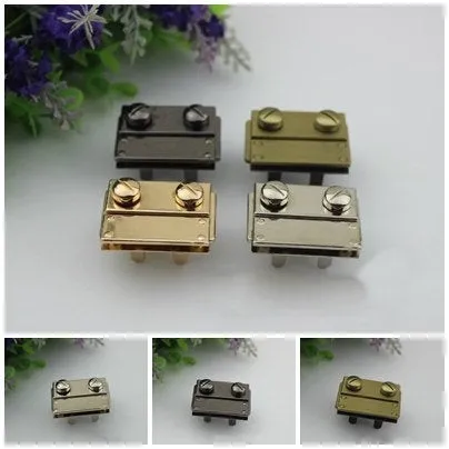 Rectangle Twist Turn Lock Bag Hardware Gold Silver Gunmetal 2/20 pcs Handmade Purse Handbag Making Metal 40mm 30mm 1 5/8 1 1/4" Supplies