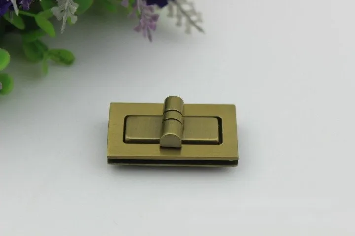 Rectangle Twist Turn Lock Bag Hardware Gold Silver Gunmetal Bronze 1/10 pcs Handmade Purse Handbag Making Metal 25 31 39 46 mm Bulk Supplies