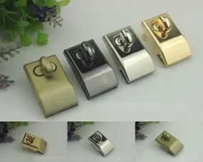 Rectangle Twist Turn Lock Bag Hardware Gold Silver Gunmetal Bronze 1/10 pcs Handmade Purse Handbag Making Metal 27mm 1 1/8" Supplies