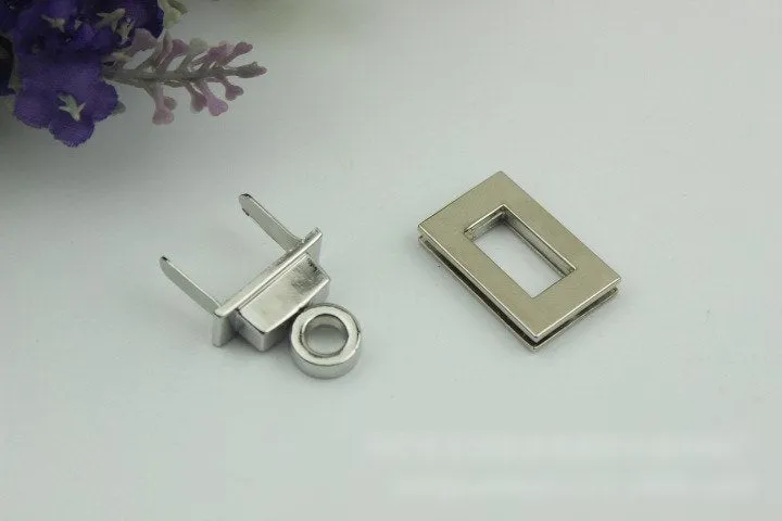 Rectangle Twist Turn Lock Bag Hardware Gold Silver Gunmetal Bronze 2/20 pcs Handmade Purse Handbag Making Metal 25 17 mm 1 5/8" Supplies