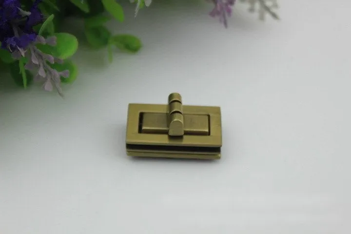 Rectangle Twist Turn Lock Bag Hardware Gold Silver Gunmetal Bronze 2/20 pcs Handmade Purse Handbag Making Metal 31 17mm 1 1/4 5/8" Supplies