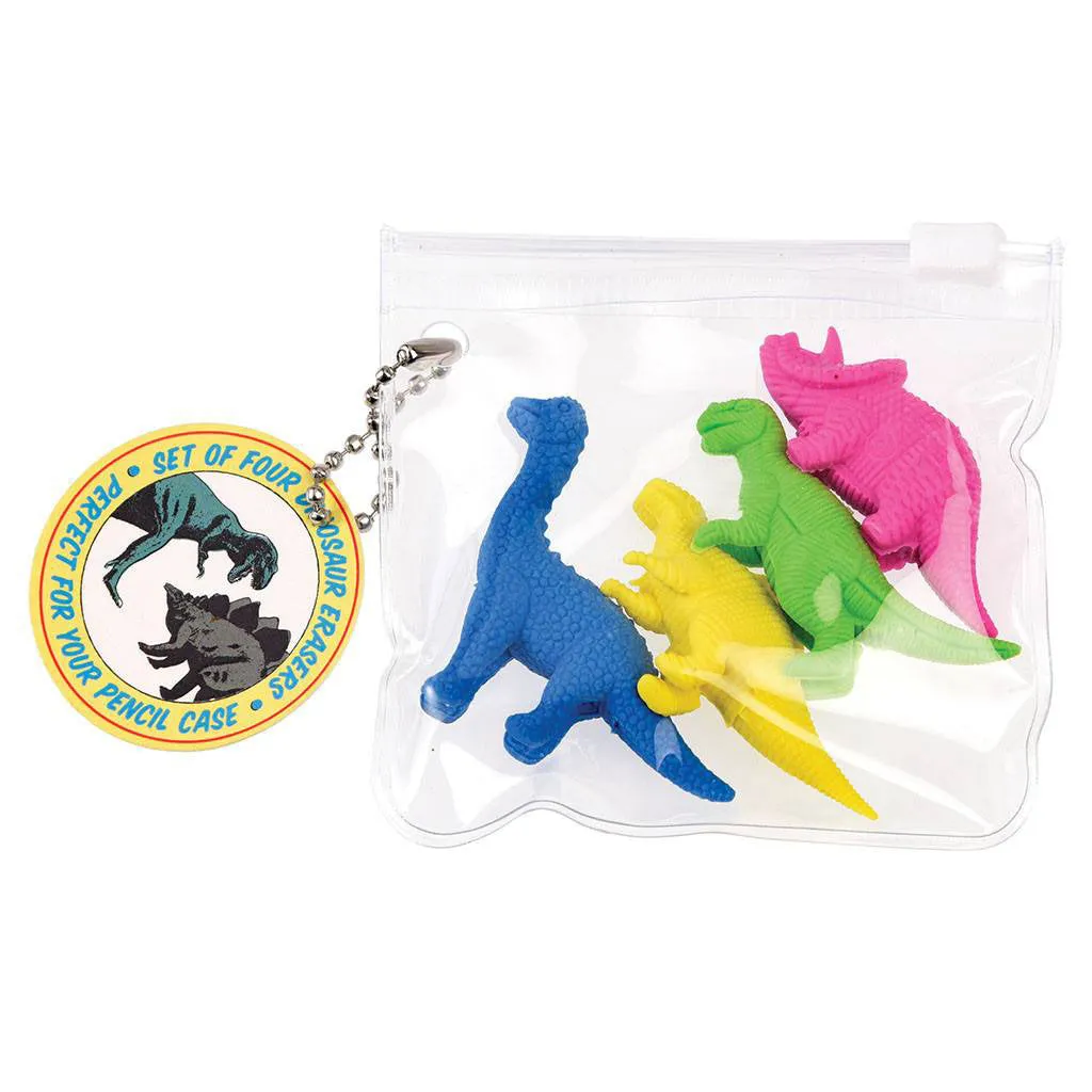 Rex Set of 4 Dinosaur Erasers