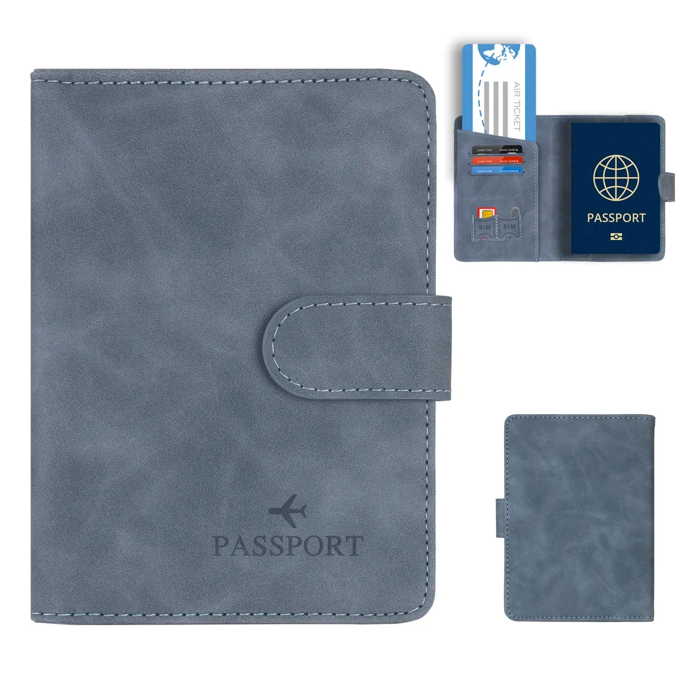 RFID Blocking Passport Holder Cover and Wallet All In One