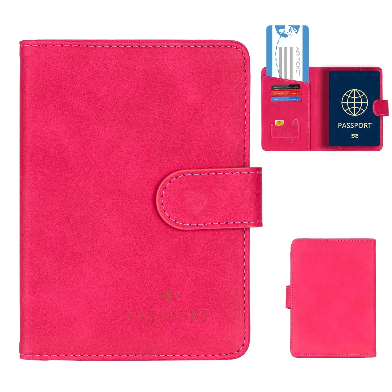 RFID Blocking Passport Holder Cover and Wallet All In One