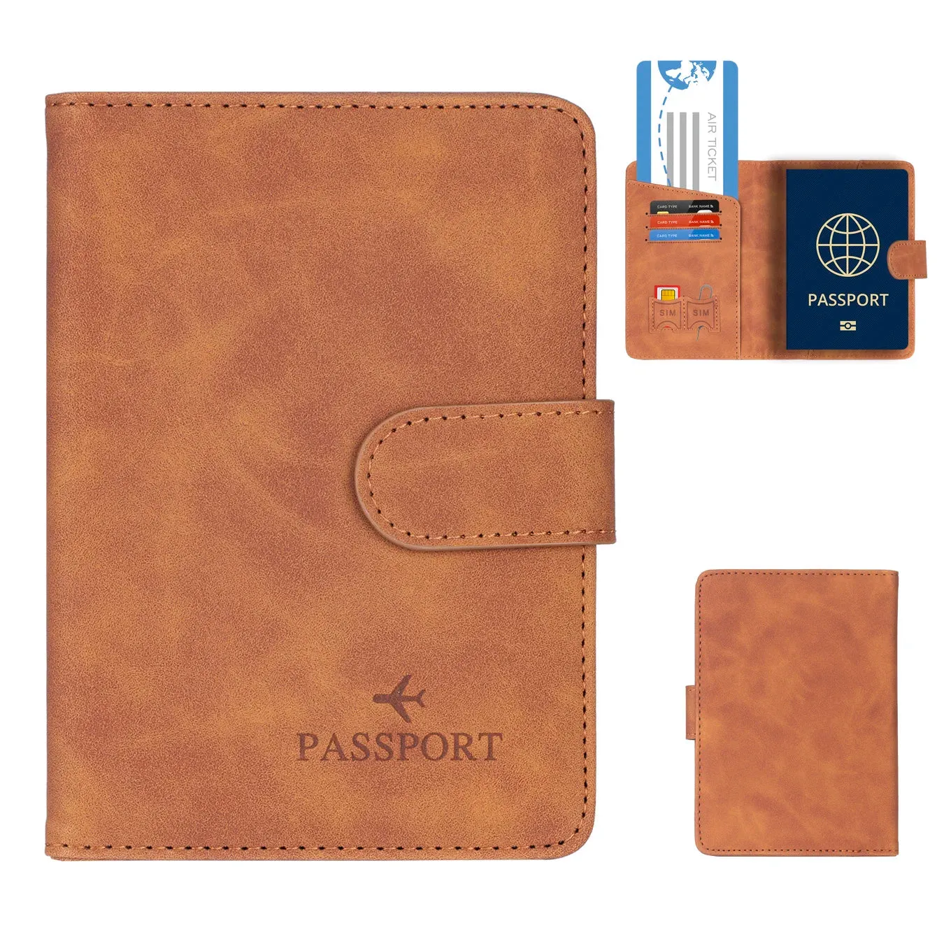 RFID Blocking Passport Holder Cover and Wallet All In One