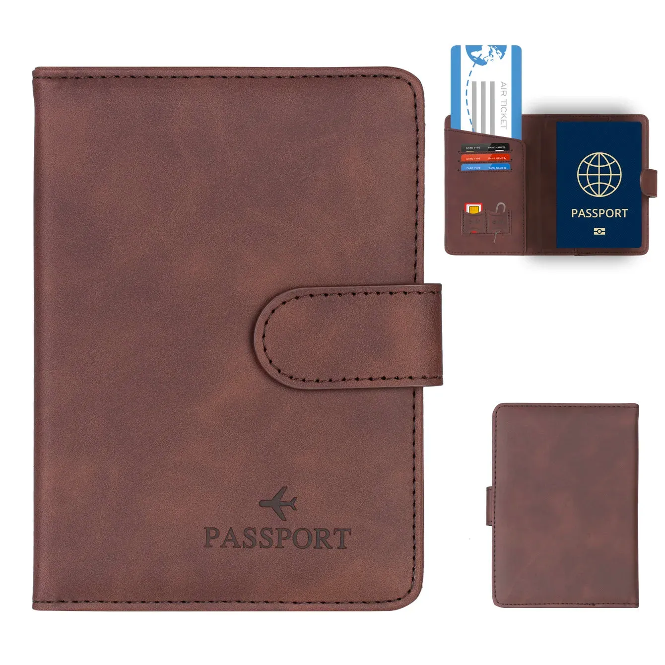 RFID Blocking Passport Holder Cover and Wallet All In One