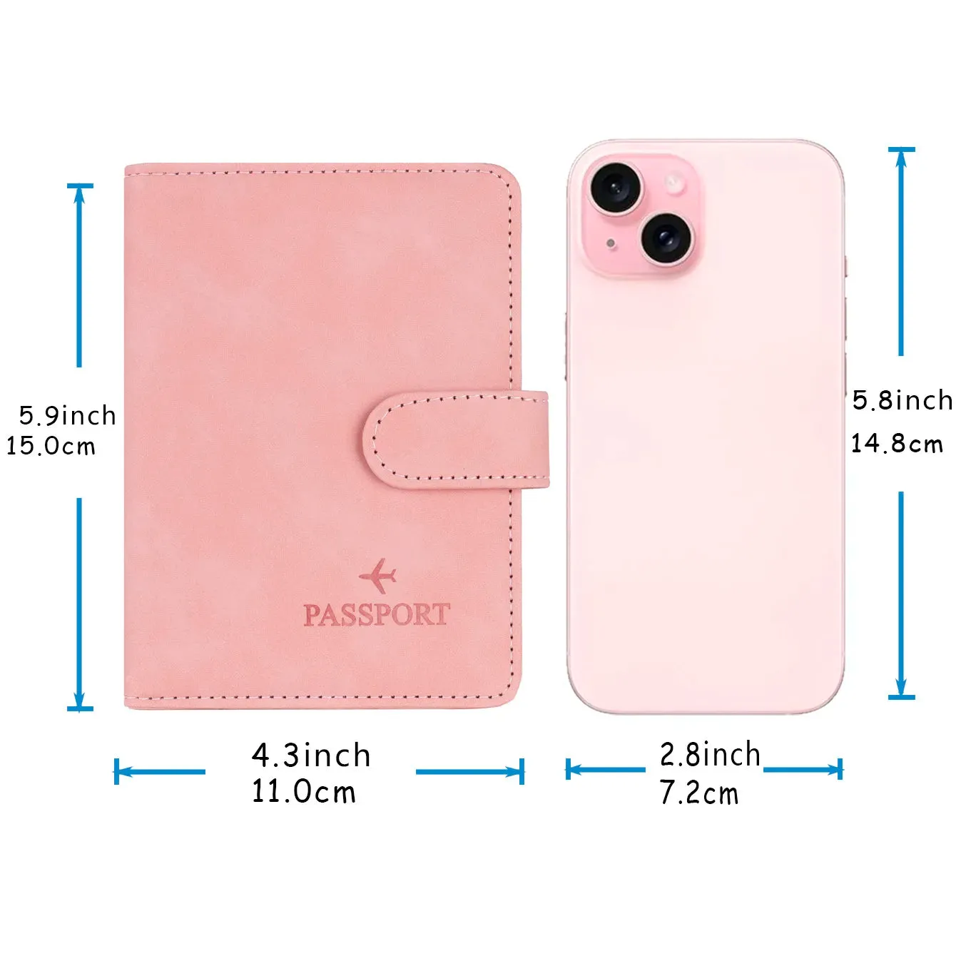 RFID Blocking Passport Holder Cover and Wallet All In One