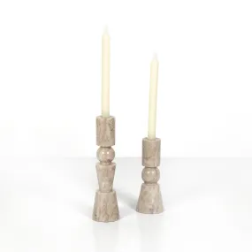 ROSETTE TAPER CANDLESTICKS - SET OF TWO