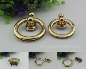 Round Twist Switch Lock Bag Hardware Light Gold 1/10 pcs Handmade Purse Handbag Making Metal 32mm 42mm 1 5/8" 1 1/4" Wholesale Bulk Supplies