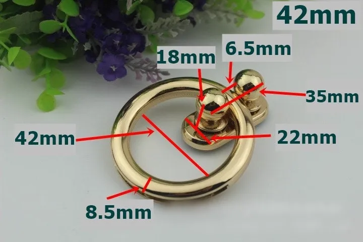 Round Twist Switch Lock Bag Hardware Light Gold 1/10 pcs Handmade Purse Handbag Making Metal 32mm 42mm 1 5/8" 1 1/4" Wholesale Bulk Supplies