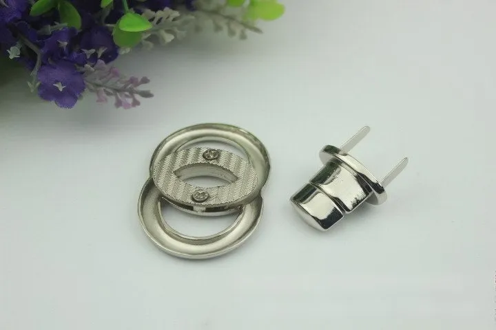 Round Twist Turn Lock Bag Hardware Gold Silver Gunmetal Bronze 1/10 pcs Handmade Purse Handbag Making Metal 50 40 mm 2 1 5/8" Supplies