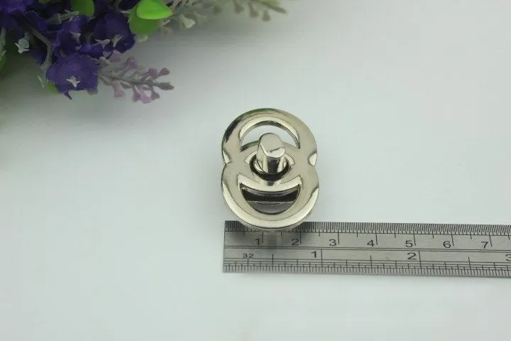 Round Twist Turn Lock Bag Hardware Gold Silver Gunmetal Bronze 1/10 pcs Handmade Purse Handbag Making Metal 50 40 mm 2 1 5/8" Supplies