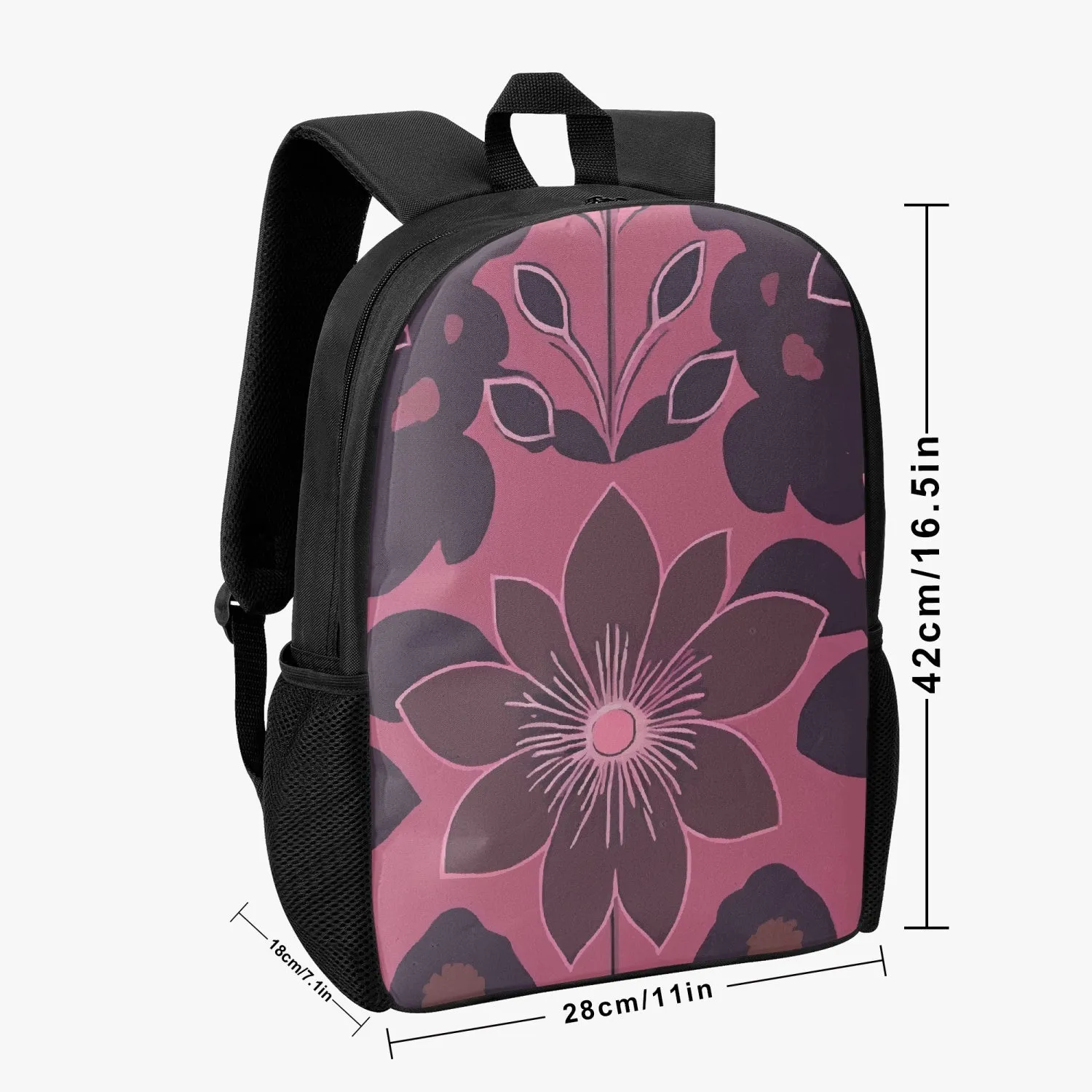 Sac à dos d'école pour enfant "Motif fleur mauve" (201)