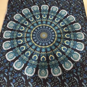 SHOWTIENDA Bohemian Rectangle Hippie Tapestry Beach Throw Roundie Towel Yoga Mat