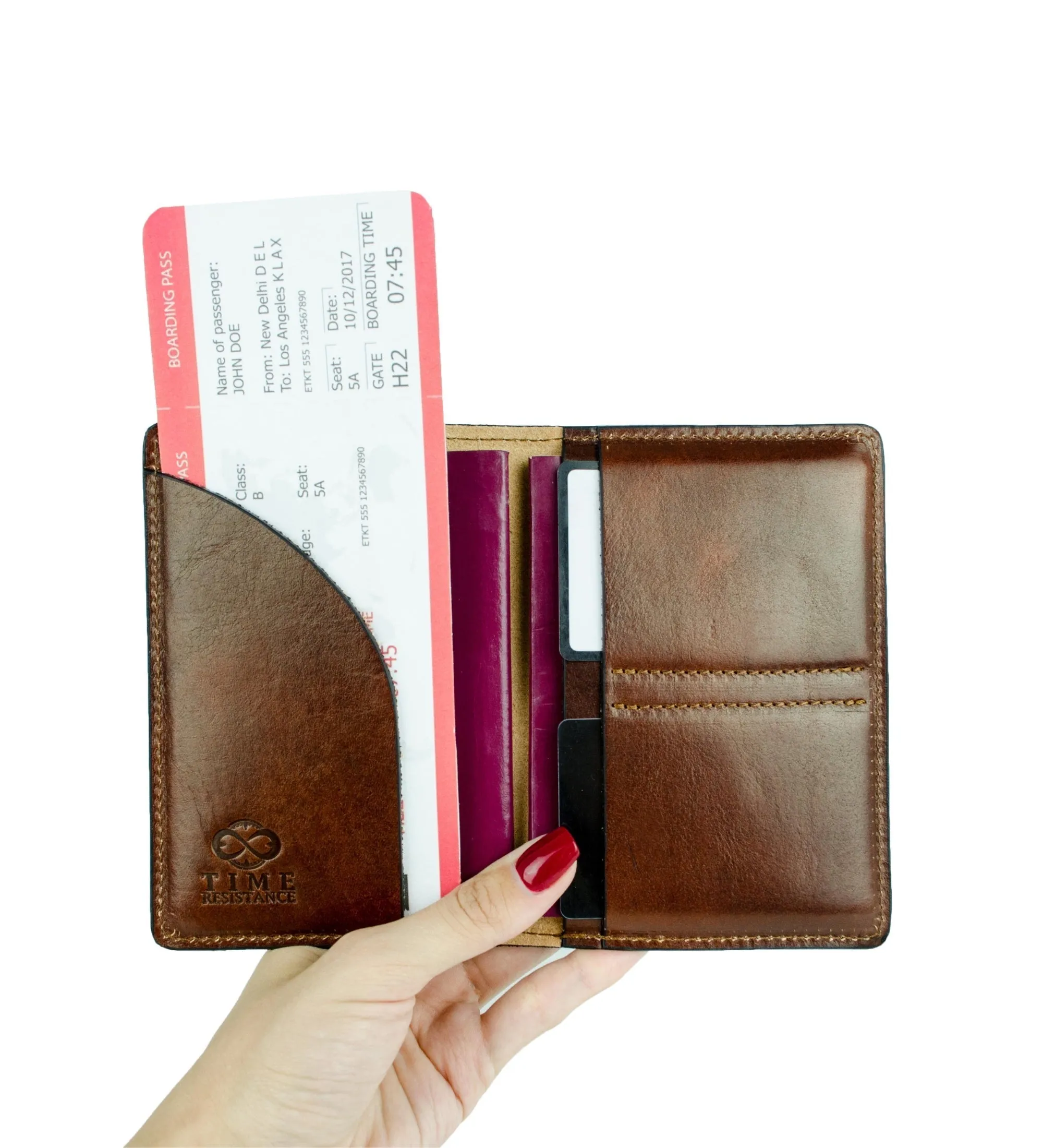 Small Leather Passport Holder for Women - Gulliver's Travels