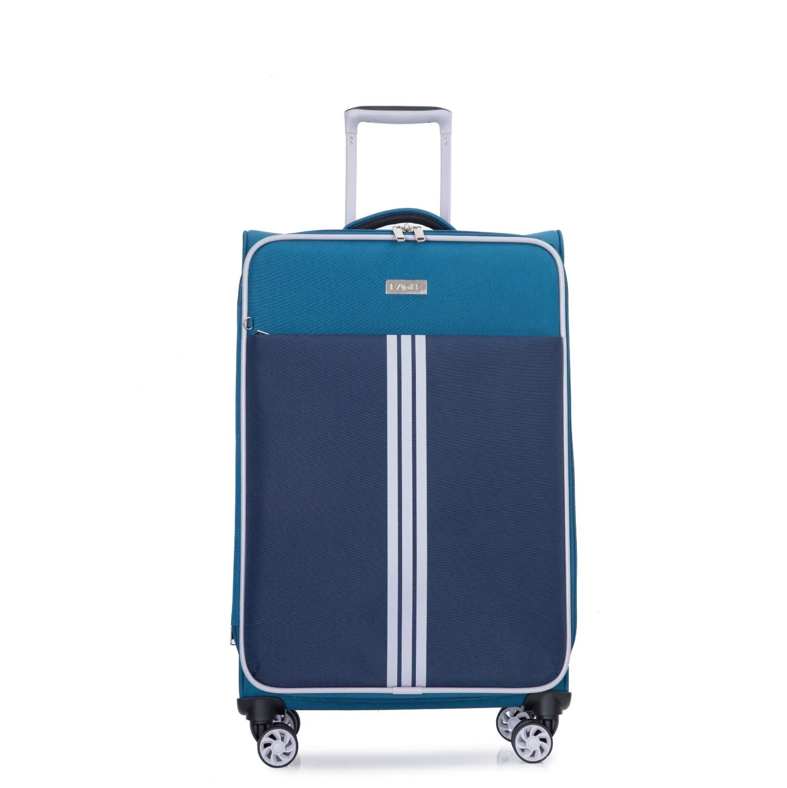 Soft Case Suitcase 4 Wheels Cabin Check In Hand Luggage Trolley Set