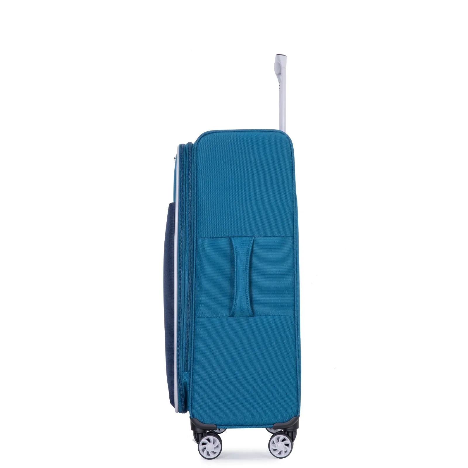 Soft Case Suitcase 4 Wheels Cabin Check In Hand Luggage Trolley Set