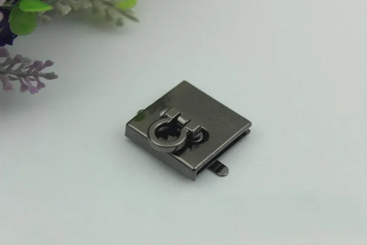 Square Rectangle Twist Turn Lock Bag Hardware Gold Silver Gunmetal Bronze 2/20 pcs Handmade Purse Handbag Making Metal 27mm 1" Bulk Supplies